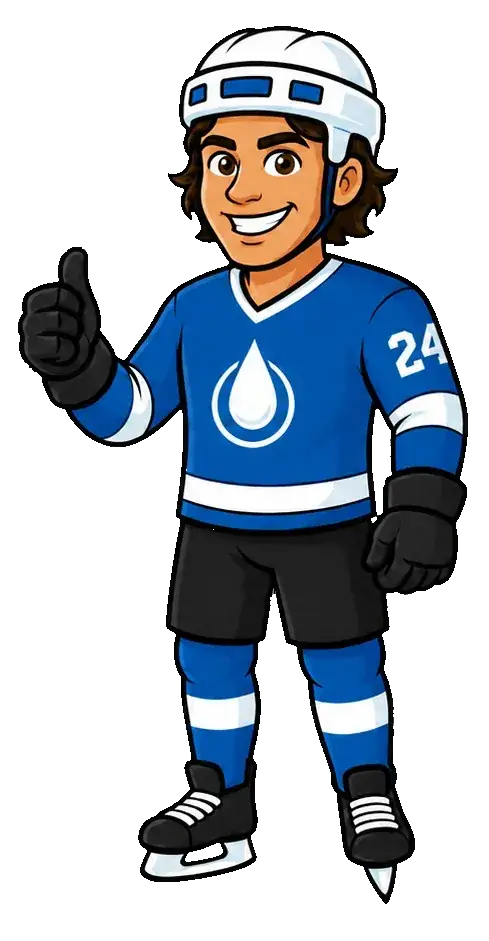 Power Play mascot giving a thumbs up
