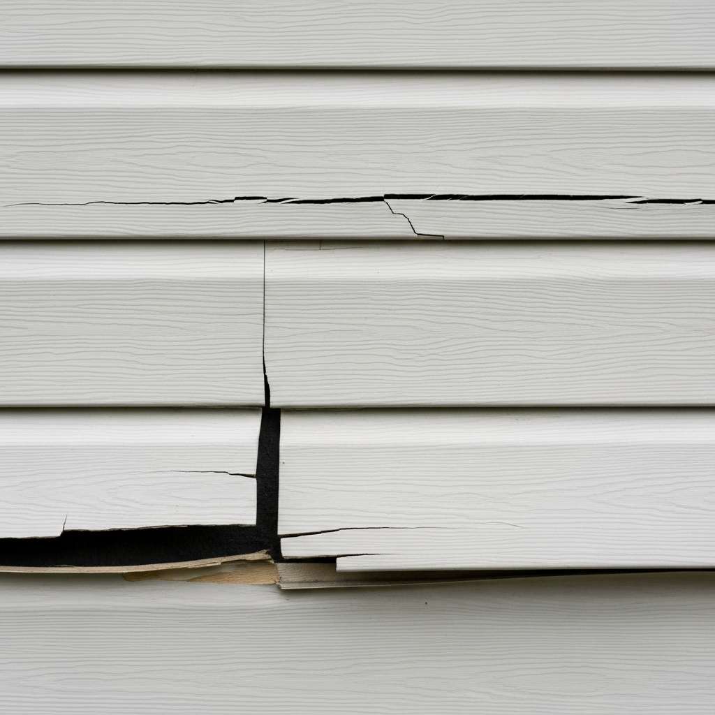 Damaged exterior wall with cracks needing repair before washing