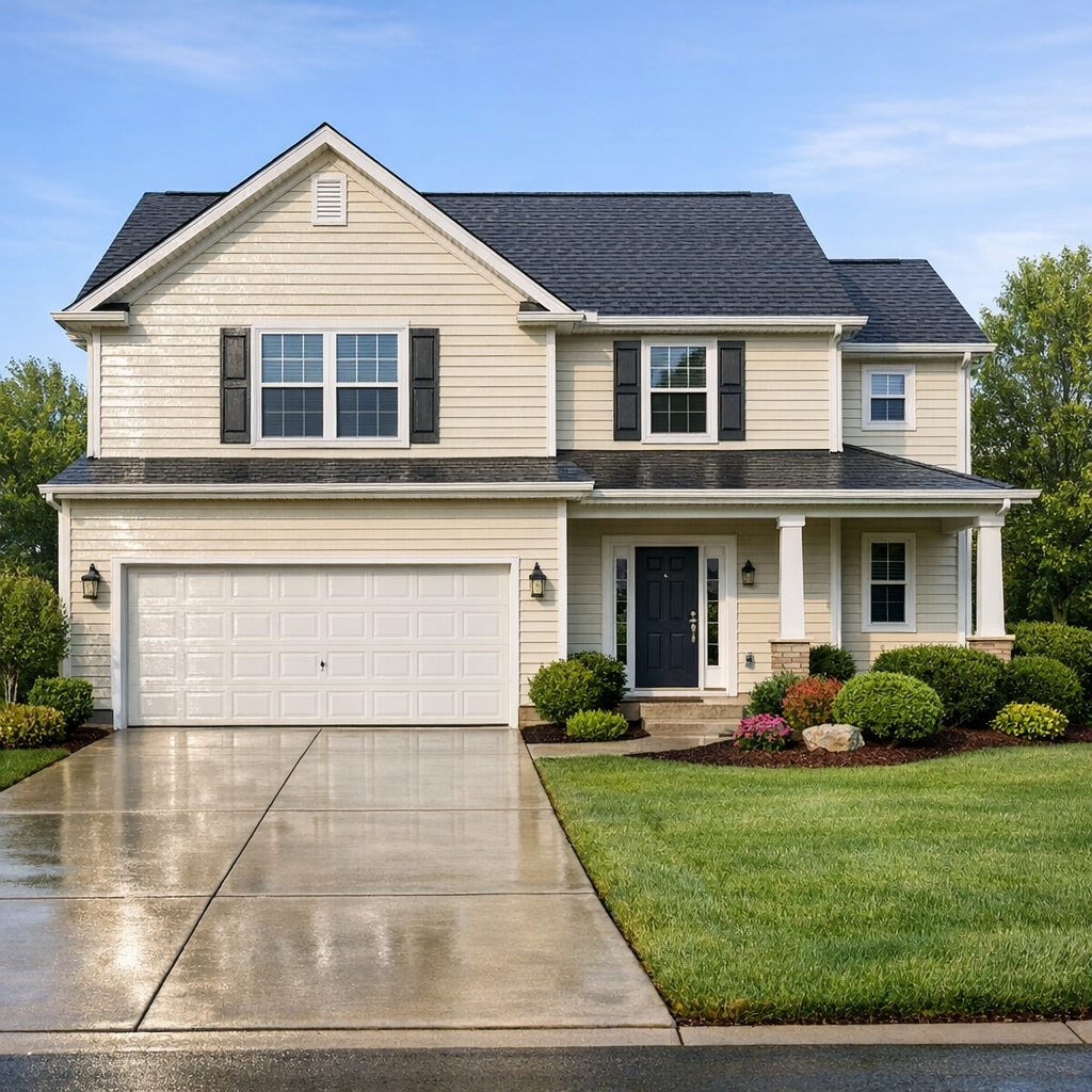 Clean exterior of a suburban home